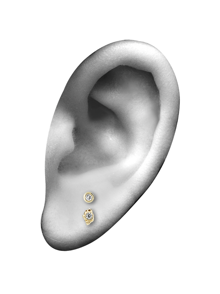 STACKED LOBE PIERCINGS